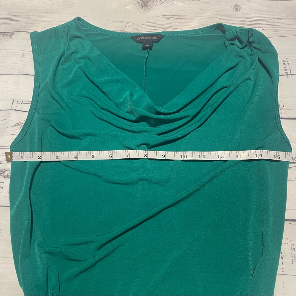 Banana Republic Green Sleeveless dress with belt tie Size S Preowned - Picture 7 of 8